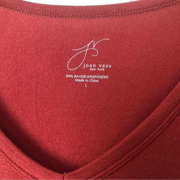 NWT Joan Vass Size L Rust Asymmetrical Tunic Top - Picture 3 of 9